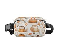 Marsupio a tracolla alla moda marsupio con cinturino regolabile Dream Lovely conigli, volpi, ricci e gufi seduti sopra o intorno alle zucche per allenamento, shopping, viaggi, escursionismo