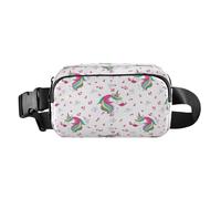 Marsupio a tracolla alla moda marsupio con cinturino regolabile Dream Unicorn rosa fiocco blu per allenamento, shopping, viaggi, escursionismo