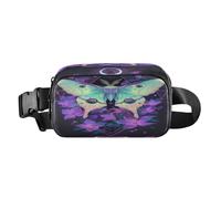 Marsupio a tracolla alla moda marsupio con cinturino regolabile Dream Yellow Butterfly Purple Flowers per allenamento, shopping, viaggi, escursionismo