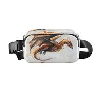 Marsupio a tracolla alla moda Marsupio con tracolla regolabile Acquerello Flying Dragon per allenamento, shopping, viaggi, escursionismo, Multi