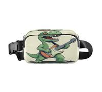 Marsupio a tracolla alla moda marsupio con tracolla regolabile Dream Green Dinosaur Play Guitar per allenamento, shopping, viaggi, escursionismo