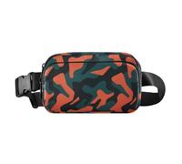 Marsupio a tracolla alla moda mimetico nero arancione verde per donne uomini grande capacità borsa a tracolla con cinghia regolabile per viaggi vacanze corsa