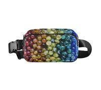 Marsupio a tracolla alla moda per donne, uomini, adolescenti, piccola borsa da cintura con tracolla regolabile per viaggi, vacanze, corsa, marmi arcobaleno, Marmi Arcobaleno, Taglia unica, casual