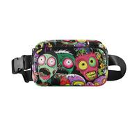 Marsupio a tracolla alla moda per Halloween, con volti di mostro colorati, per donne, uomini, adolescenti, multiuso