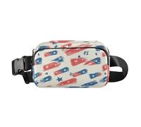 Marsupio a tracolla alla moda per la festa dei genitori con coniglio, per donne, uomini, adolescenti, cintura toracica multiuso per viaggi, Pennellate patriottiche, 1 size
