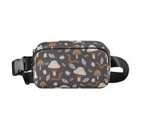 Marsupio a tracolla alla moda per uomo e donna, mini borsa a tracolla con cinghia regolabile per ciclismo, escursionismo, palestra, safari, fungo, lombrichi, ape, felice, buona fortuna, Safari Funghi
