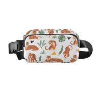 Marsupio a tracolla carino con tigri e animali carini, per uomini e donne, piccola borsa da cintura con tracolla regolabile per viaggi, shopping, corsa, simpatici animali Tigri, moderno