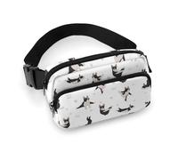 Marsupio a tracolla con cani da yoga, con motivo Boston Terrier, per donne e uomini, marsupio per allenamento, corsa, viaggi, con cinghia regolabile