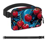 Marsupio a tracolla con ciliegia, idea regalo per godersi sport, festival, allenamento, viaggi, corsa, casual, a mani libere, portafogli, marsupio per telefono, Multicolore 02, 1.5x9.0x5.9in/4x23x15cm