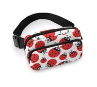 Marsupio a tracolla con coccinella in stile cartone animato, per donne e uomini, marsupio per allenamento, corsa, viaggi, con cinghia regolabile