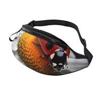 Marsupio a tracolla con coccinella su margherita, per uomo e donna, impermeabile, per sport, attività all'aperto