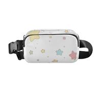 Marsupio a tracolla con design colorato con stelle carine, per donne e uomini, resistente all'acqua, con cinghia regolabile, per shopping, sport, lavoro, Stella di design colorato carino cartone anim,