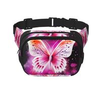 Marsupio a tracolla con farfalla rosa piccolo marsupio alla moda marsupio leggero marsupio per donne uomini corsa allenamento escursionismo viaggi