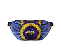 Marsupio a tracolla con fiore e ape. Grande capacità, impermeabile e antipolvere, cerniera sicura, adatta per viaggi e attività all'aperto., Come nella foto, Taglia unica, Zaino da escursionismo