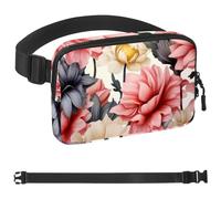 Marsupio a tracolla con fiori floreali, regali per godersi sport, festival, allenamento, viaggi, corsa, portafogli casual a mani libere, marsupio per telefono, Multicolore 06, 1.5x9.0x5.9in/4x23x15cm