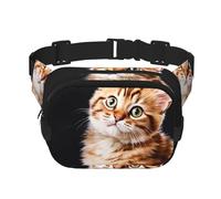 Marsupio a tracolla con gatto e farfalla, piccola borsa a tracolla alla moda, leggera, per donne e uomini, corsa, allenamento, escursionismo, viaggi