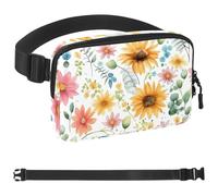 Marsupio a tracolla con girasoli colorati 361, per uomini e donne, borsa da cintura per viaggi, casual, passeggiate, corsa, escursionismo, ciclismo, multicolore, 4 x 23 x 15 cm, Multicolore,