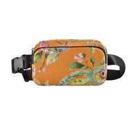 Marsupio a tracolla con grazioso camaleonti color arancio, alla moda, per donne, uomini, adolescenti, grande capacità, con cinghia regolabile, per viaggi, palestra, lavoro, Arancione Rettile, 1 size