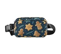 Marsupio a tracolla con grazioso omino di pan di zenzero, per donne e uomini, con tracolla regolabile, per viaggi, allenamento, escursionismo, Multicolore, Taglia unica