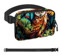 Marsupio a tracolla con gufo, regali per godersi sport, festival, allenamento, viaggi, corsa, casual, portafogli a mani libere, marsupio per telefono, Multicolore 16, 1.5x9.0x5.9in/4x23x15cm