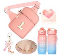 Marsupio a tracolla con iniziale per ragazze, set regalo personalizzato per bambini dai 4 ai 13 anni, regalo di compleanno per ragazze adolescenti, ragazze, bambini, figlia, nipote, sorella maggiore