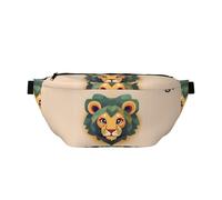 Marsupio a tracolla con leone dei cartoni animati. Grande capacità, impermeabile e antipolvere, cerniera sicura, adatta per viaggi e attività all'aperto., Come nella foto, Taglia unica, Zaino da