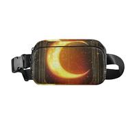 Marsupio a tracolla con luna astrologica gialla, per uomo e donna, piccola borsa a tracolla con tracolla regolabile, per viaggi, shopping, corsa, Luna astrologica dei Tarocchi mistici gialli, 1 size