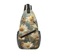 Marsupio a tracolla con margherite in crescita, zaino sottile per uomo e donna, leggero, da viaggio, borsa a tracolla, zaino casual