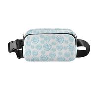 Marsupio a tracolla con motivo a cerchi blu, per donne e uomini, con cinghia regolabile, per shopping, sport, lavoro, Buon Natale cerchio blu, 1 size