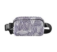 Marsupio a tracolla con motivo astratto con foglie viola alla moda per donne e uomini, piccola borsa a tracolla con tracolla regolabile per viaggi, palestra, lavoro, motivo astratto con foglie viola,