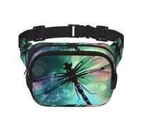 Marsupio a tracolla con motivo galassia con libellula, alla moda, leggero, per donne, uomini, corsa, allenamento, escursionismo, viaggi