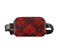 Marsupio a tracolla con motivo scozzese scozzese, alla moda, per uomini e donne, grande capacità, con tracolla regolabile, per viaggi, shopping, corsa, Buon San Valentino Buffalo Plaid Tartan Scozia,