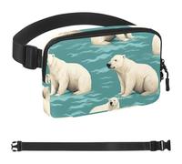Marsupio a tracolla con orsi polari sull'acqua in inverno 1624, per uomini e donne, borsa da cintura per viaggi, casual, passeggiate, corsa, escursionismo, ciclismo, multicolore, 4 x 23 x 15 cm,