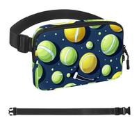 Marsupio a tracolla con palla da tennis, regali per godersi sport, festival, allenamento, viaggi, corsa, portafogli casual a mani libere, marsupio per telefono, Multicolore 19, 1.5x9.0x5.9in/4x23x15cm