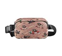 Marsupio a tracolla con pinguino natalizio, elegante, per donne, uomini, adolescenti, multiuso, con cinghia regolabile, per lo shopping