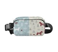 Marsupio a tracolla con renna e fiocco di neve, per uomo e donna, multiuso, con tracolla regolabile per lo shopping