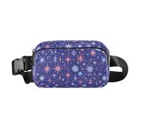 Marsupio a tracolla con scritta Merry Christmas Stars, unisex, multiuso, con cinghia regolabile, per allenamento, corsa, escursionismo