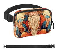 Marsupio a tracolla con scritta "The God of Wealth", regalo per godersi sport, festival, allenamento, viaggi, corsa, portafogli casual a mani libere, marsupio per telefono, Multicolore 16,
