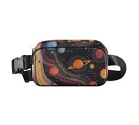 Marsupio a tracolla con squame di drago arancione, alla moda, per uomo e donna, impermeabile, per escursionismo, Spazio Pianeti Terra, 1 size