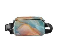 Marsupio a tracolla con squame di drago arancione, alla moda, per uomo e donna, impermeabile, per escursionismo, Charming Peach Teal Red, 1 size