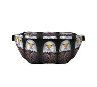 Marsupio a tracolla con stampa aquila bianca, grande, per sport all'aria aperta, per donne e uomini, da viaggio, per allenamento