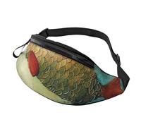 Marsupio a tracolla con stampa Big Fish per uomo e donna, con cinghia regolabile, per escursionismo, corsa, viaggi, ciclismo