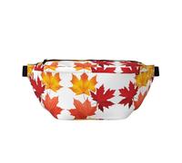 Marsupio a tracolla con stampa di foglie autunnali, grande, per sport all'aria aperta, per donne e uomini, da viaggio, per allenamento