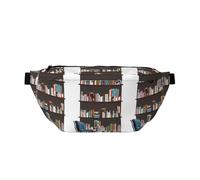 Marsupio a tracolla con stampa libreria biblioteca con cinghia regolabile marsupio marsupio per viaggi corsa escursionismo