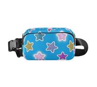 Marsupio a tracolla con stelle in stile cartone animato glitterato, elegante, unisex, multiuso, con cinghia regolabile, per viaggi, palestra, lavoro