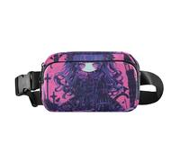 Marsupio a tracolla con teschi viola Terro Anime alla moda per donne, uomini, adolescenti, mini borsa sportiva a tracolla con tracolla regolabile per viaggi, palestra, lavoro