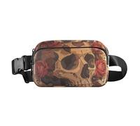 Marsupio a tracolla con teschio retrò Street Comics, alla moda, per donne e uomini, multiuso, con cinghia regolabile, per shopping, sport, lavoro, Retro Skull Street fumetti, 1 size