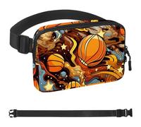 Marsupio a tracolla da basket, regali per godersi sport, festival, allenamento, viaggi, corsa, portafogli casual a mani libere, marsupio per telefono, Multicolore 05, 1.5x9.0x5.9in/4x23x15cm