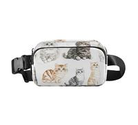 Marsupio a tracolla da donna e uomo, impermeabile, multiuso, per viaggi, corsa, escursionismo, con uccelli cardellini americani, colore bianco, 19, 1 Size