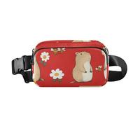 Marsupio a tracolla da donna e uomo, impermeabile, multiuso, per viaggi, corsa, escursionismo, con uccelli cardellini americani, colore bianco, 13, 1 Size